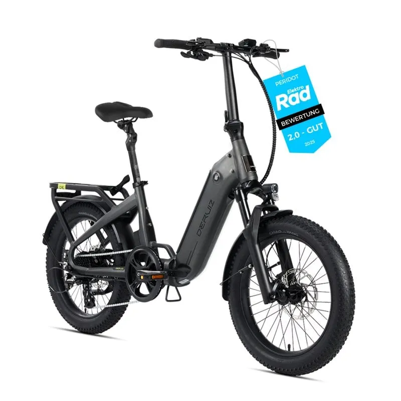 Bicicletta elettrica pieghevole Deruiz Peridot 20" 500wh Autonomia massima di 143 km Nero