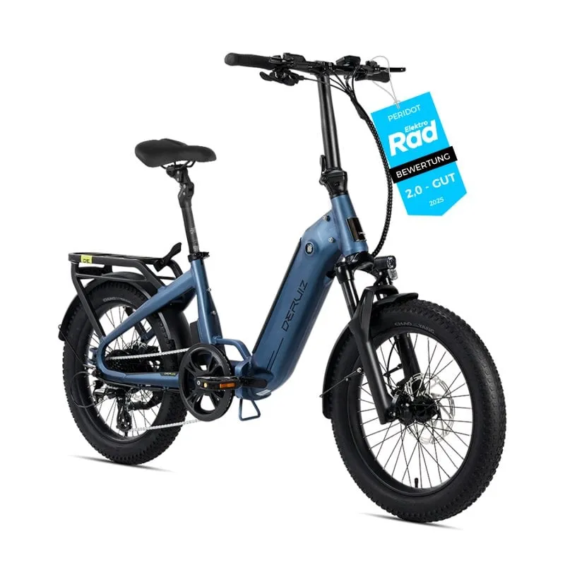 Bicicletta elettrica pieghevole Deruiz Peridot 20" 500wh Portata massima di 143 km Blu