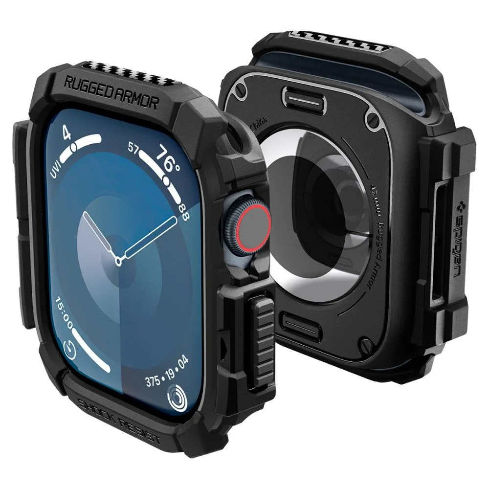 Custodia Spigen Rugged Armor per Apple Watch Series 10 / 11 42mm, Nera ACS08585