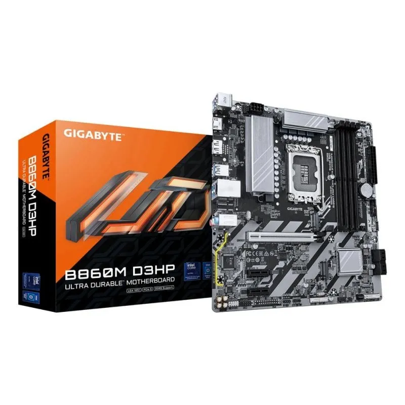 Schede Madri Gigabyte B860M D3HP Intel B860 LGA1851 DDR5 Micro-ATX PCIe 4.0 M.2 256GB