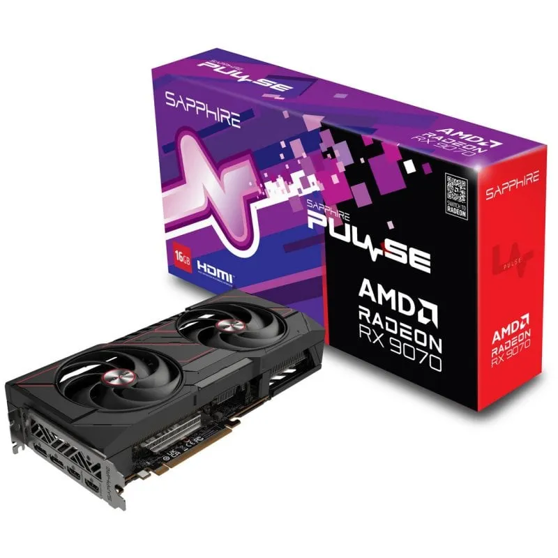 SAPPHIRE PULSE AMD RADEON™ RX 9070 GAMING 16 GB DOPPIA HDMI / DOPPIA DP