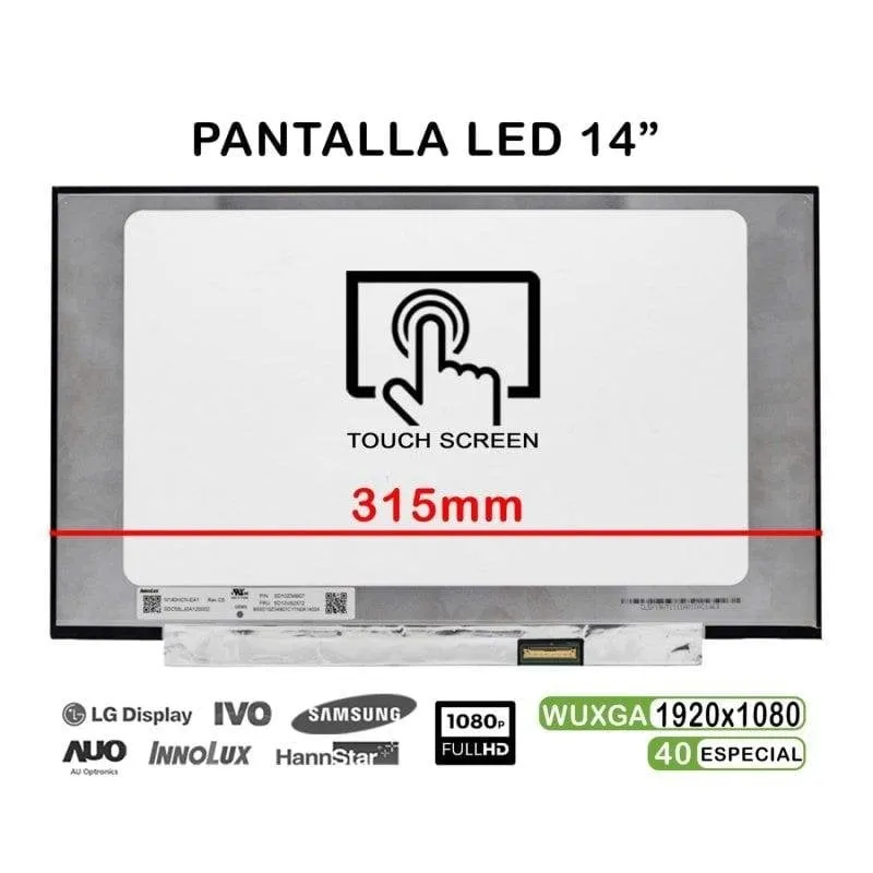 Schermo Portatile LED Tattile 14" Portatilmovil N140HCN-EA1 FHD 40 Pins