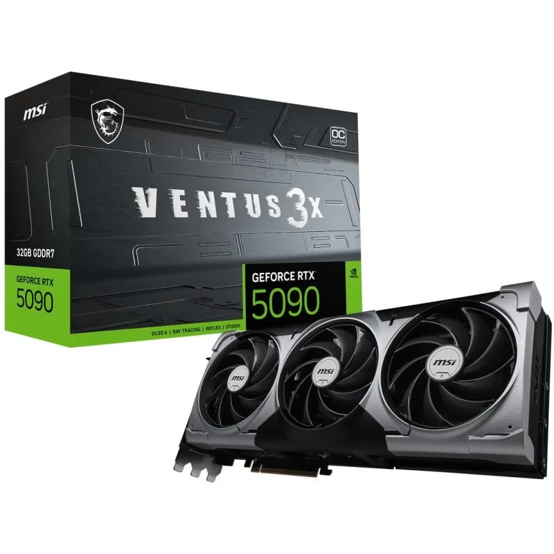 Scheda grafica MSI GeForce RTX 5090 VENTUS 3X OC da 32 GB GDDR7 Reflex 2 RTX AI DLSS4