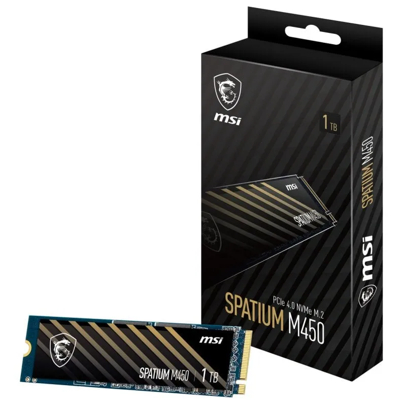 MSI SPATIUM M450 1TB SSD 3400MB/s NVMe PCIe 4.0 M.2 Gen4 3D NAND