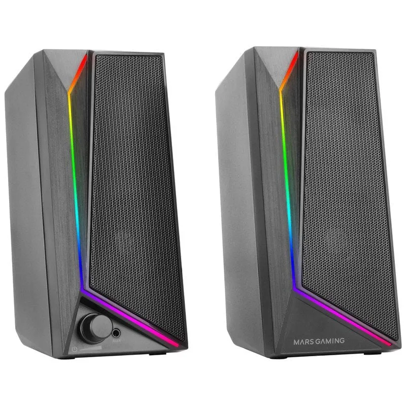 Mars Gaming MS72 Altoparlanti da gioco 15W RGB Flow 2 Driver attivi Chipset DSP Jack USB 3,5 mm Nero