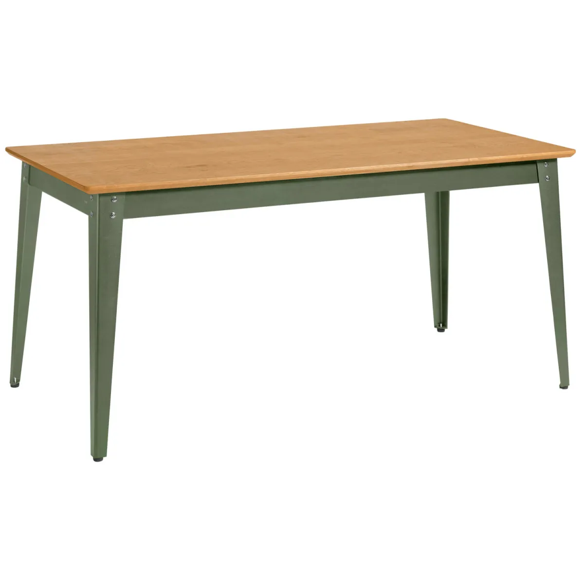 VEGA Tavolo Acerios; 160x80x76 cm (LxLxH); Piano tavolo quercia selvatica, struttura verde oliva; rettangolare