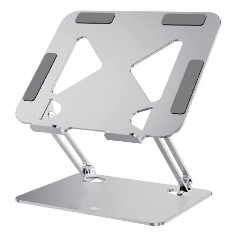 Supporto per laptop in metallo regolabile TnB iClick per laptop fino a 17" argento
