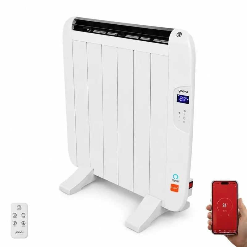 Emissore Termico Yoevu Radiatore Aluminio 900W 6 Elementi Installazione Parete o Pavimento