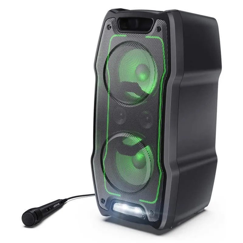 Altoparlanti per feste Sharp PS-931 con microfono TWS Bluetooth 5.3 2xUSB, luce RGB 2x6,3 mm, 180 W, 13 ore, nero.