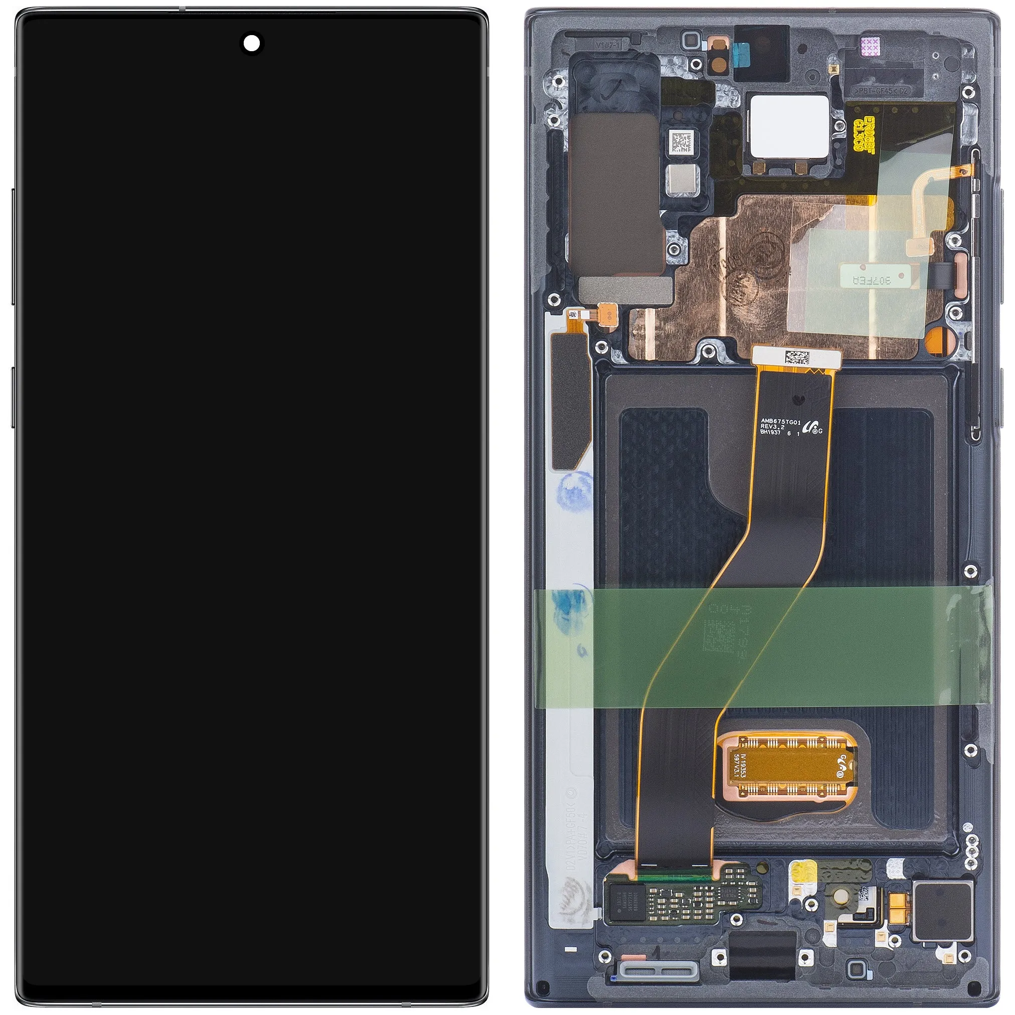 Display con Touchscreen Samsung Galaxy Note 10+ 5G N976 / Note 10+ N975, con Cornice, Nero (Aura Black), Service Pack GH82-20838A