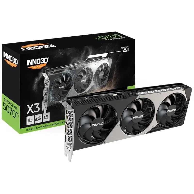 Scheda grafica Inno3D GeForce RTX 5070 Ti X3 da 16 GB GDDR7 Reflex 2 RTX AI DLSS4