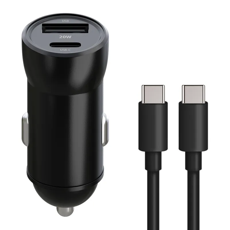 Caricabatterie Auto Con Cavo USB-C MaXlife MXCC-04, 20W, 3A, 1 x USB-A - 1 x USB-C, Nero