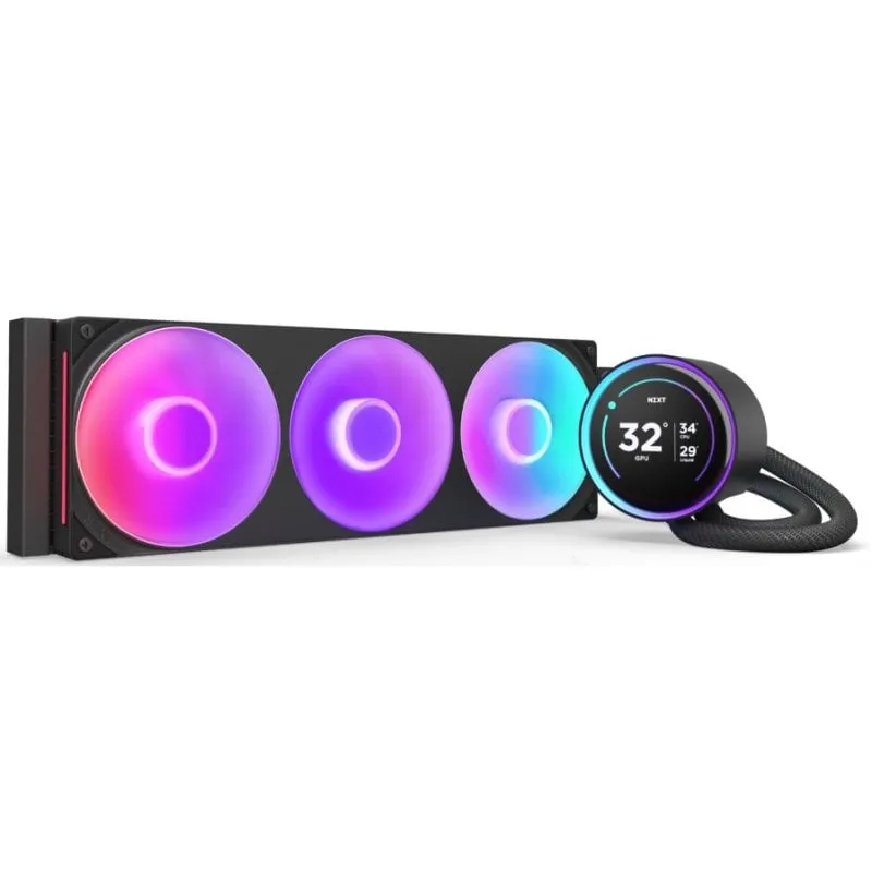 Kit di raffreddamento a liquido NZXT Kraken Elite 360 RGB con display IPS da 360 mm, nero