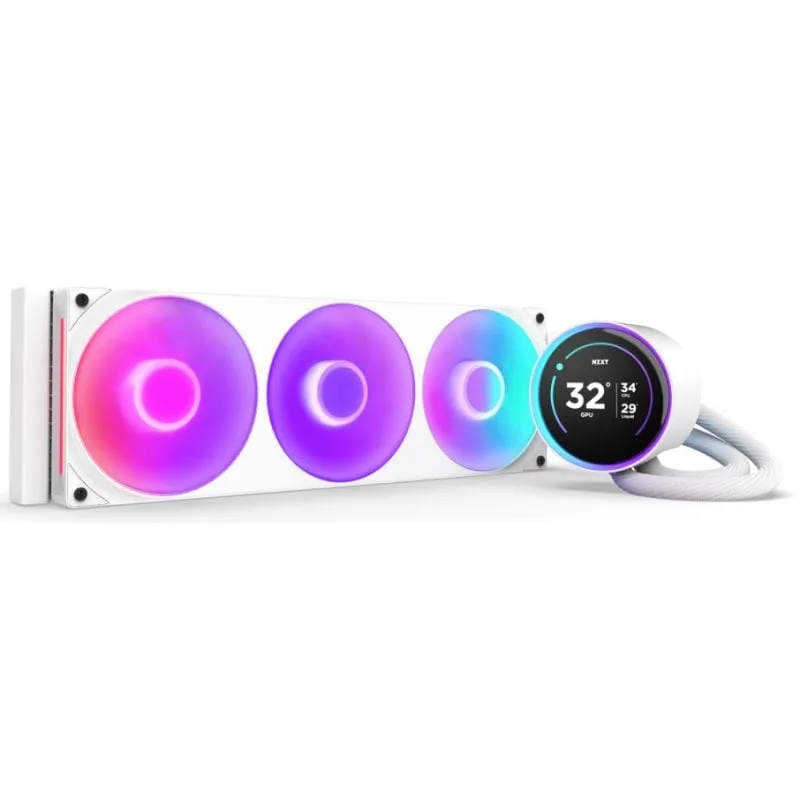 Kit di raffreddamento a liquido NZXT Kraken Elite 360 RGB con display IPS da 360 mm (bianco)