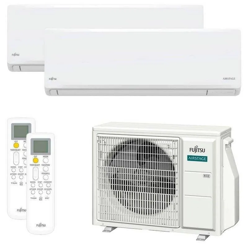 Condizionatore Dual-split 2x1 Fujitsu ASY3525U11MI-KN 2.150 2.924 Frigorie A+++ Pompa di Calore WiFi