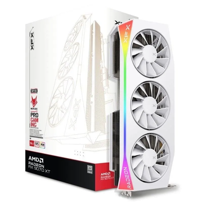 Scheda Grafica XFX Radeon RX 9070 XT OC 16GB GDDR6 Triple Fan Bianca