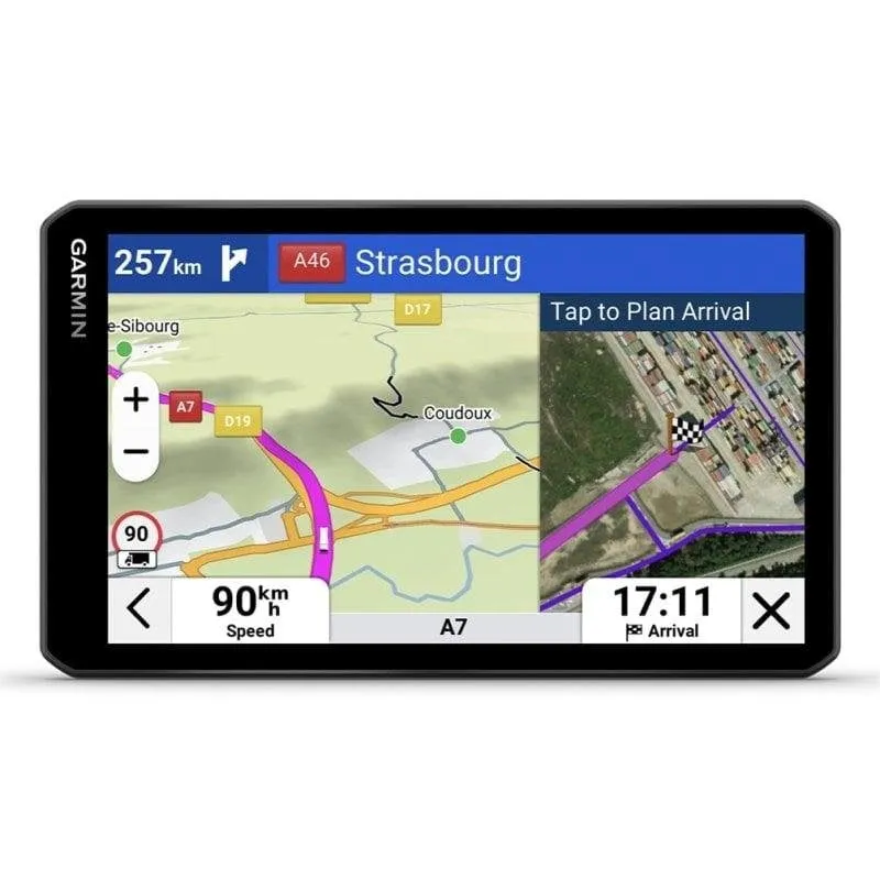 Navigatore GPS per camion Garmin dezl LGV720 da 7" con mappe a vita, traffico in tempo reale, nero