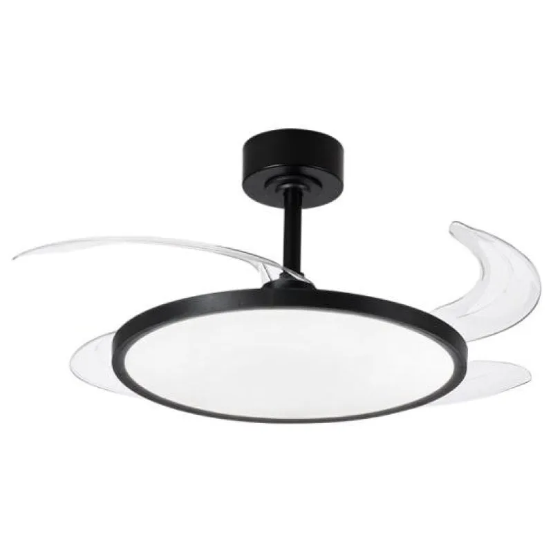 Ventilatore da soffitto Slim Bel Air DC 32W con 4 pale retrattili, nero