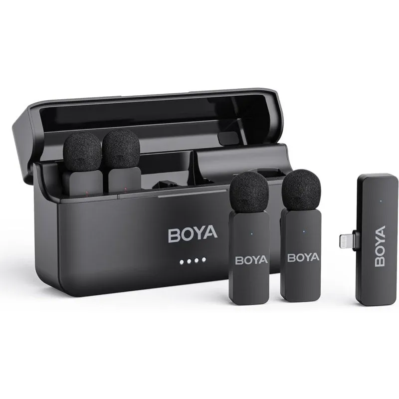 Microfoni Boya By-v4d Lightning 4 canali, 2,4 GHz, 200 m, cancellazione del rumore