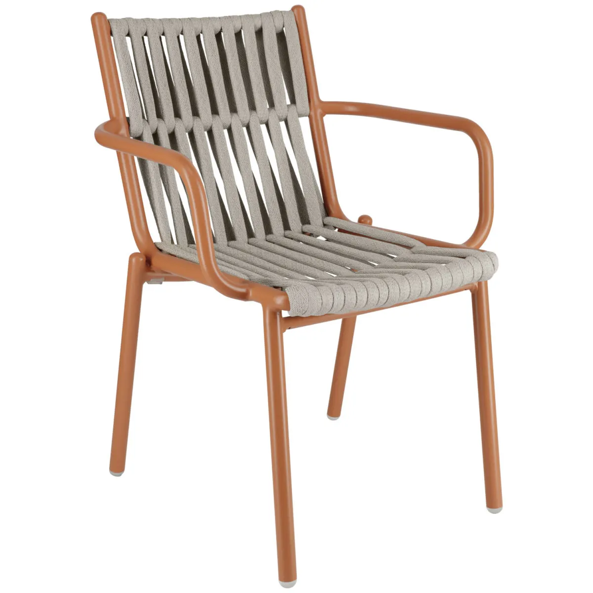 2x VEGA Sedia da esterno Lumaro; 45x47x81 cm (LxPxH); seduta tortora, struttura terracotta; 2 pz. / Pacco