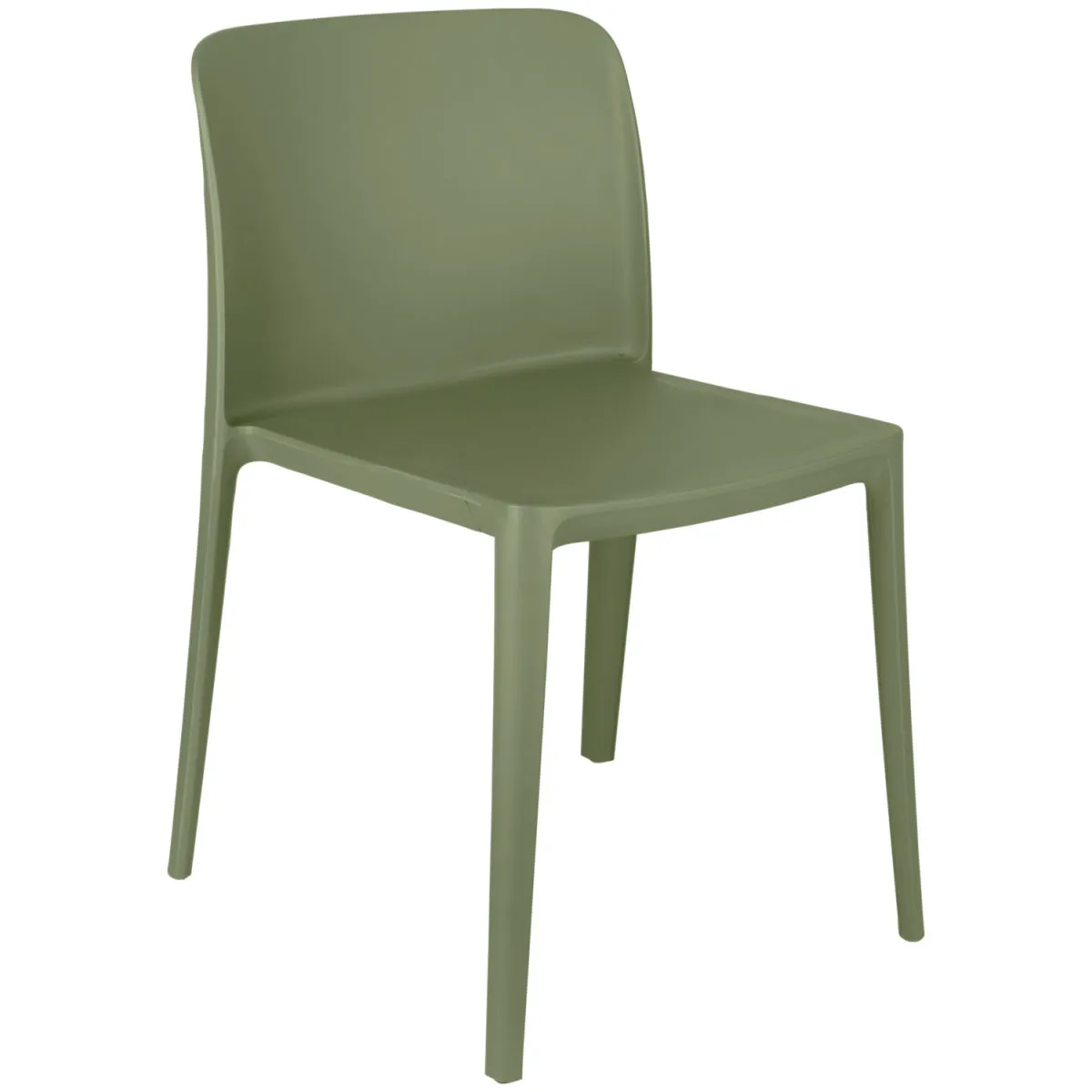 4x PULSIVA Sedia in plastica Rigg senza braccioli; 48x50x78 cm (LxPxH); verde; 4 pz. / Pacco