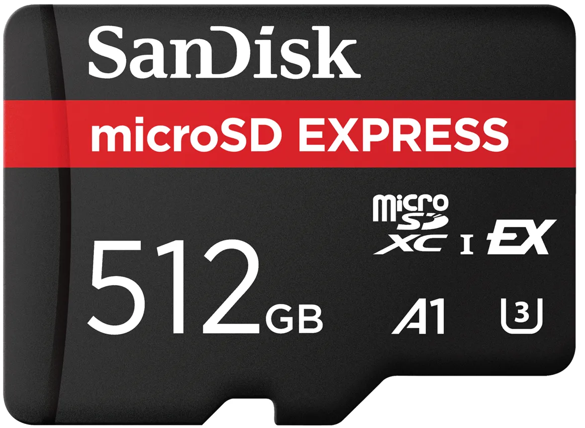 Scheda di Memoria microSDXC SanDisk Express, 512Gb, Classe 10 / UHS-1 U3 SDSQXFN-512G-GN4NN