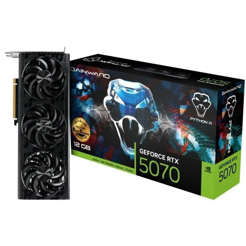 Scheda Grafica Gainward GeForce RTX 5070 Python III OC 12GB GDDR7 Reflex 2 RTX AI DLSS4