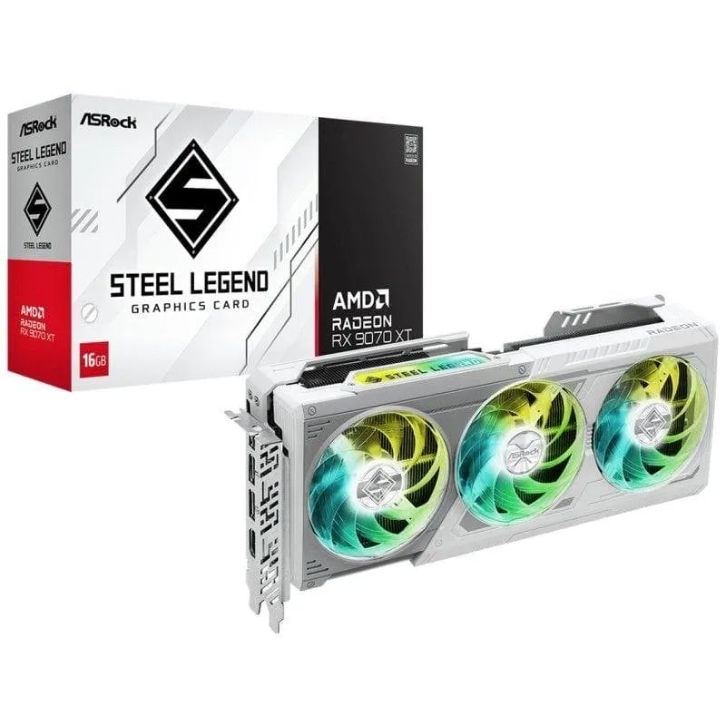 Scheda Grafica ASRock Radeon RX 9070 XT Steel Legend 16GB GDDR6 FSR 4