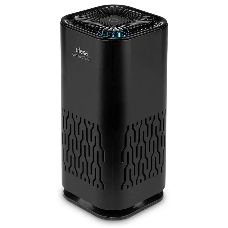 Purificatore d'aria da viaggio Ufesa Comfort con batteria USB da 5 V e 1,5 W, nero