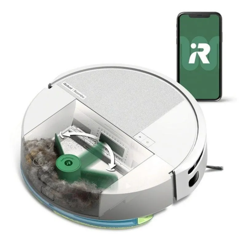 iRobot Roomba 205 Combo DustCompactor Robot Aspirapolvere e Lavapavimenti 7000Pa Bianco