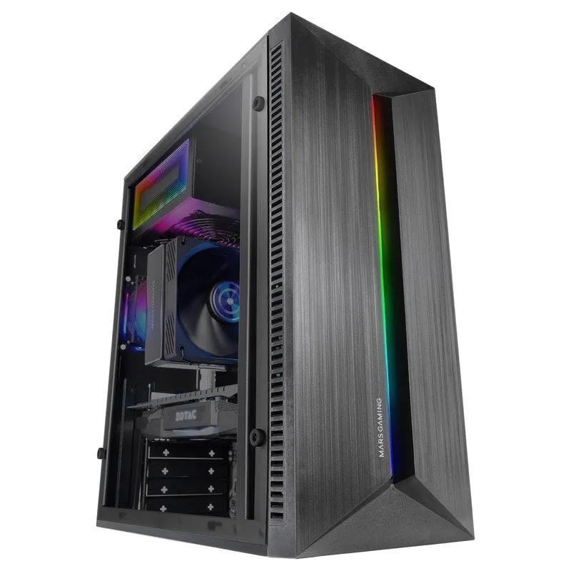Mars Gaming Mc-blaze ATX PC Case 80mm Ventola Frgb Striscia LED RGB anteriore Nero