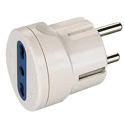 Adattatore 1 presa 2P+T 10/16A (bipasso std italiano) Bianco PP0451R