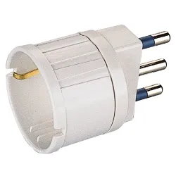 Adattatore 1 presa 2P+T (std italiano 10A e tedesco 16A) Bianco PP0432R
