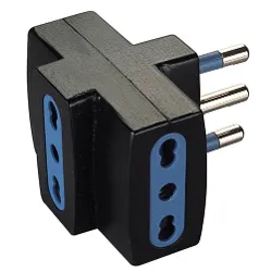 Adattatore 3 prese 2P+T 10/16A (bipasso std italiano) Nero PP0452 1R