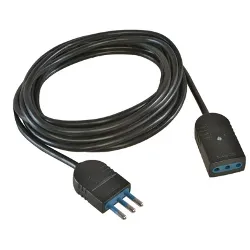 Prolunga elettrica (3m) H05VV-F 3x0,75 mmq (10A 2P+T) Nero PP0381 1R