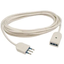 Prolunga elettrica (3m) H05VV-F 3x0,75 mmq (10A 2P+T) Bianco PP0381R