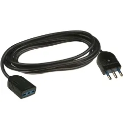 Prolunga elettrica (3m) H05VV-F 3x1 mmq (16A 2P+T) Nero PP0386 1R