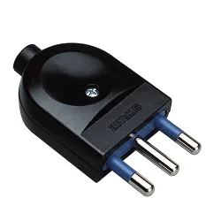 Spina elettrica 2P+T 16A (std italiano) per cavo assiale Nero PP0461 1R