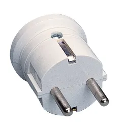 Spina elettrica 16A 2P+T (std tedesco) per cavo assiale Bianco PP0407R
