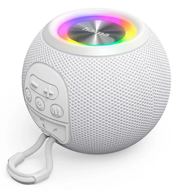 Altoparlante Bluetooth® Hama "altoparlante a forma di palla", 5 modalità di illuminazione, 5 W, bianco