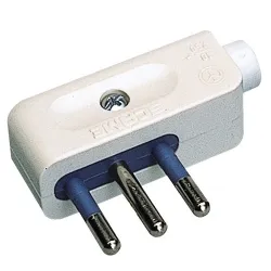 Spina elettrica 2P+T 10A (std italiano) per cavo laterale Bianco PP0410R