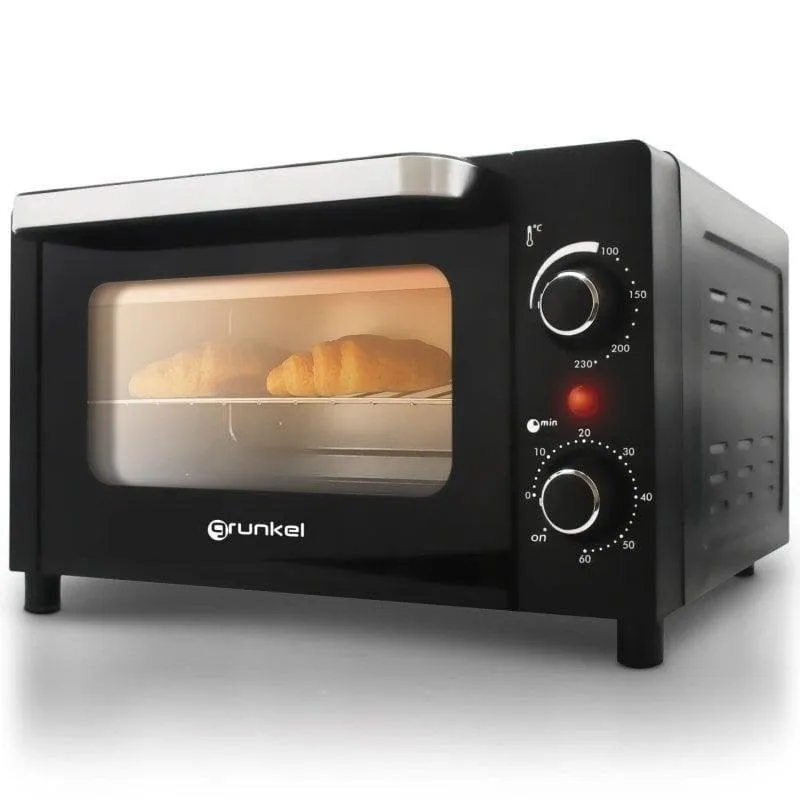 Fornetto Elettrico Grunkel HR-10MINI Pulizia Manuale 10L 37x31x23cm Grill Nero