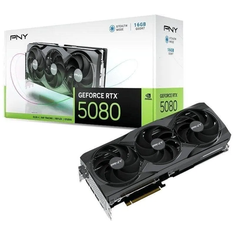 Scheda Grafica PNY GeForce RTX 5080 Triple Fan 16GB GDDR7 Reflex 2 RTX AI DLSS4