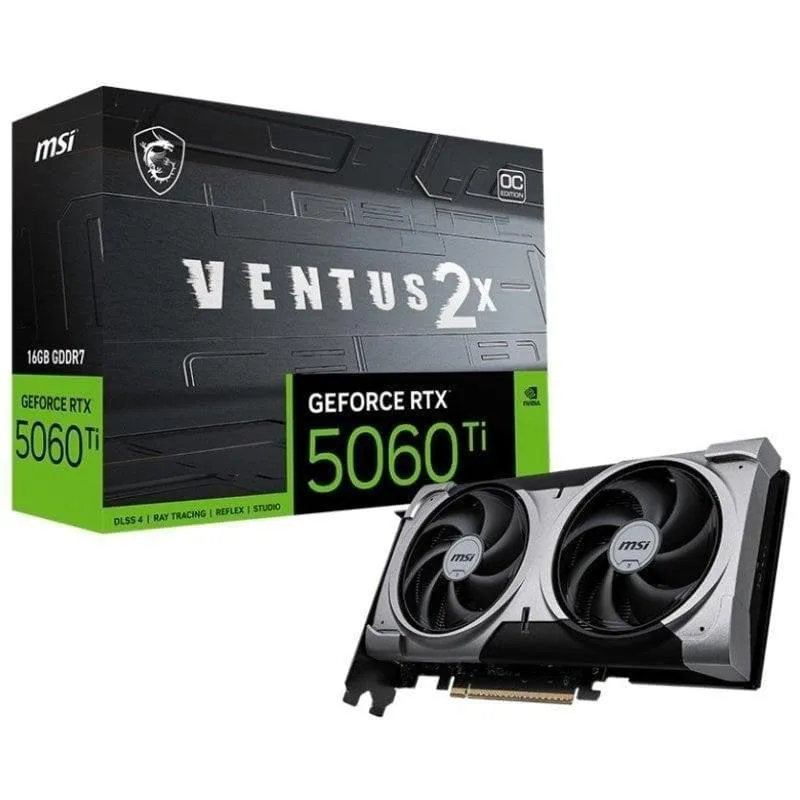 Scheda Grafica MSI GeForce RTX 5060 Ti VENTUS 2X OC PLUS 16GB GDDR7 Reflex 2 RTX AI DLSS4