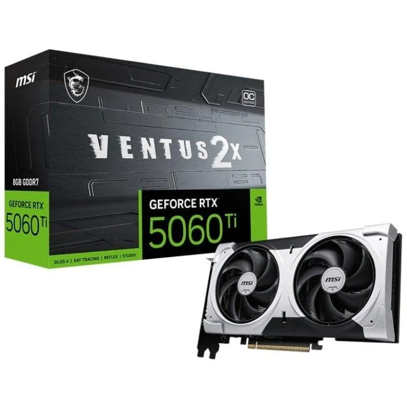 Scheda Grafica MSI GeForce RTX 5060 Ti VENTUS 2X OC PLUS 8GB GDDR7 Reflex 2 RTX AI DLSS4