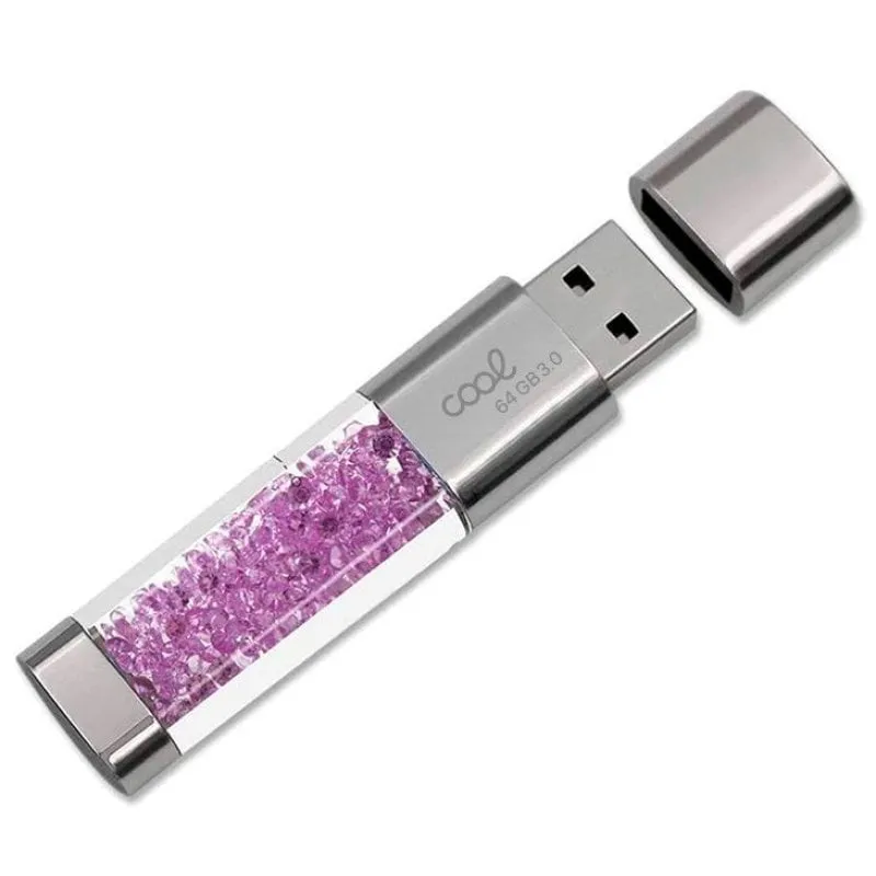 Cool Crystal Pen Drive USB 3.0 64 GB Rosa
