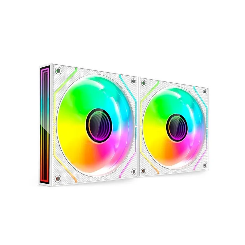Mars Gaming Mf-3dprox2 Kit 2x Pwm Fdb 120mm Argb Triple Infinity Mirror 360° Ventole Bianco