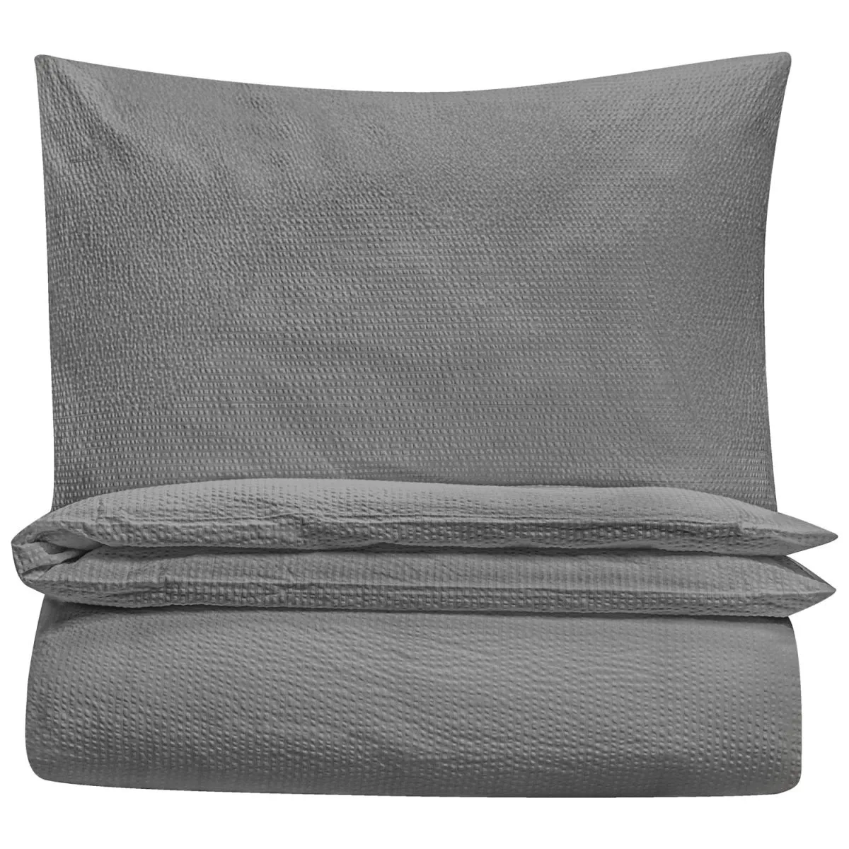 ERWIN M. Set copripiumino e federa Avellino; 140x200 cm (LxL), 70x90 cm (LxL); grigio