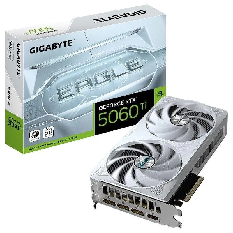Scheda Grafica Gigabyte GeForce RTX 5060 Ti EAGLE OC ICE 16GB GDDR7 Reflex 2 RTX AI DLSS4