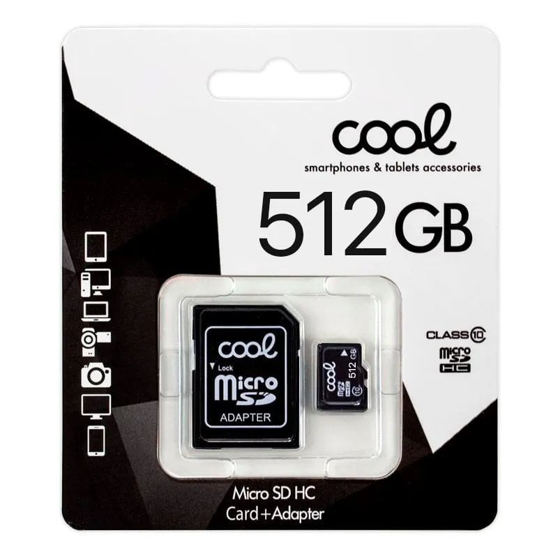 Scheda di memoria MicroSD Cool con adattatore UHS-I 512 GB Classe 10